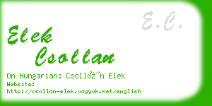 elek csollan business card